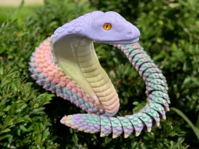 Articulated Cobra Snake - glass eye compatible