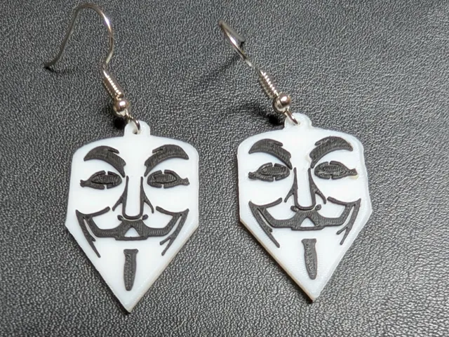 Guy Fawkes Mask Earrings | Inspired by Anonymous
