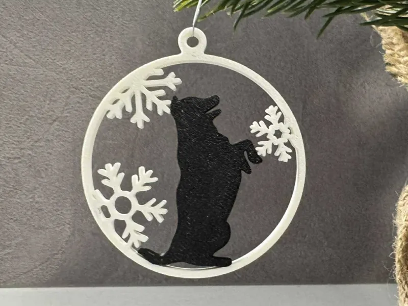 Christmas decor with sitting dog