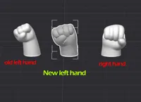 NewLeftHand_model, 14cm version,