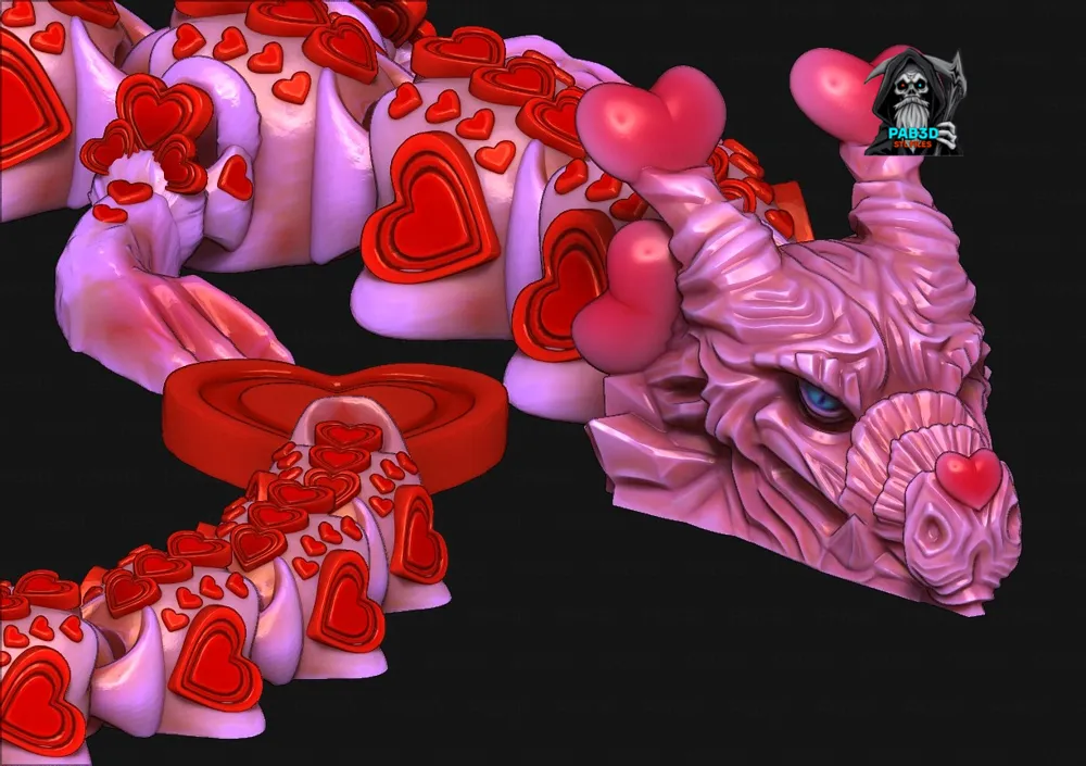 Articulated Flexi Dragon Hearts - Free 3D Print Model - MakerWorld