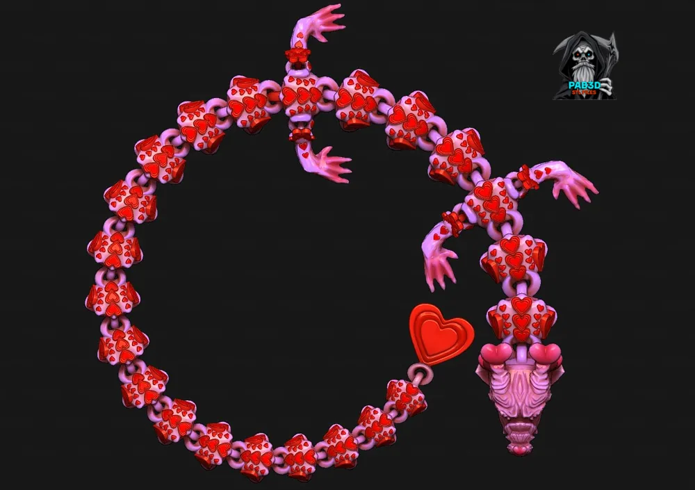 Articulated Flexi Dragon Hearts - Free 3D Print Model - MakerWorld
