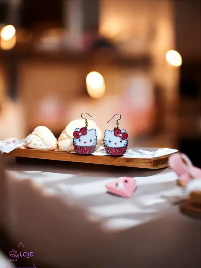 Hello kitty cupcake earrings