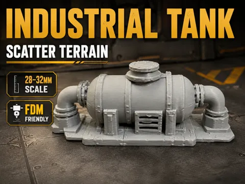 Escenografía en miniatura: Industrial Tank – Sci-Fi Scatter Terrain für 28–32 — referencia de MakerWorld