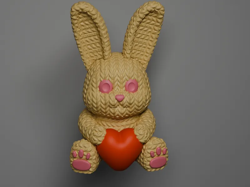 Knitted Bunny with Heart
