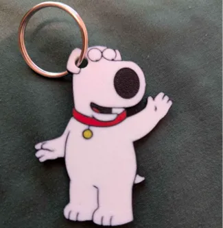Double sided Brian Griffin Family Guy keychain