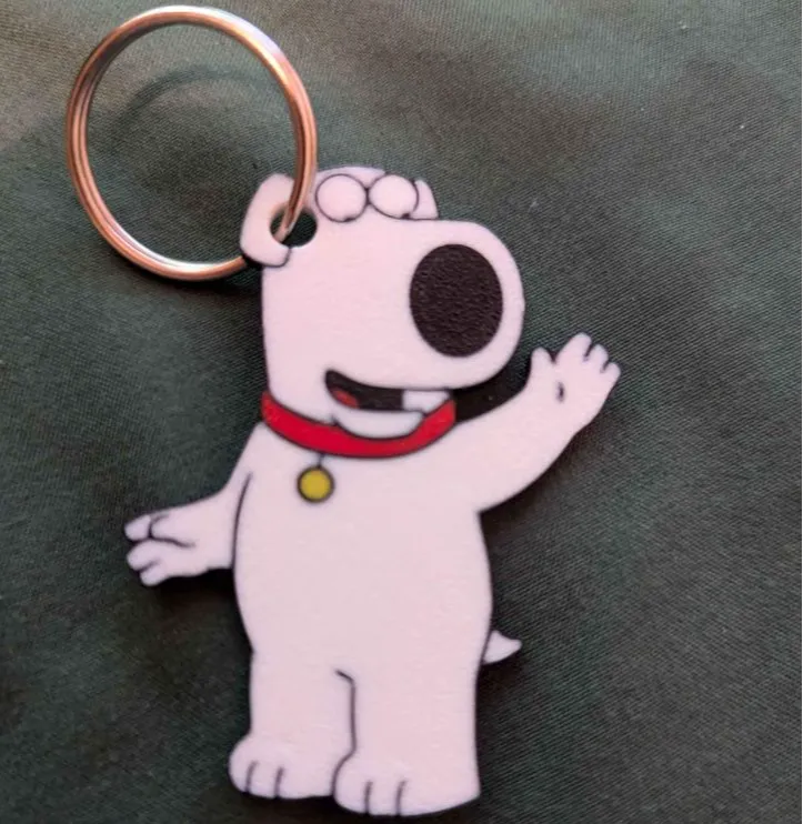 Double sided Brian Griffin Family Guy keychain