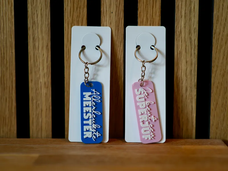 Meester en juf sleutelhanger