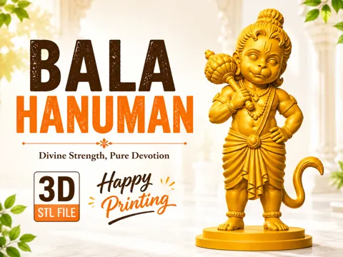 Letrero o emblema decorativo: Bala Hanuman — referencia de MakerWorld
