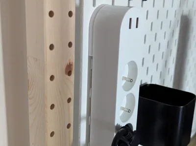 Ikea Skadis double mount for Ikea Koppla ext. cord