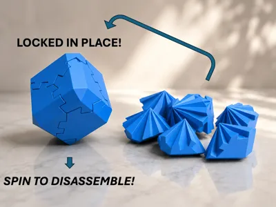 Spinning Cube 3D Puzzle - Spin to explode!