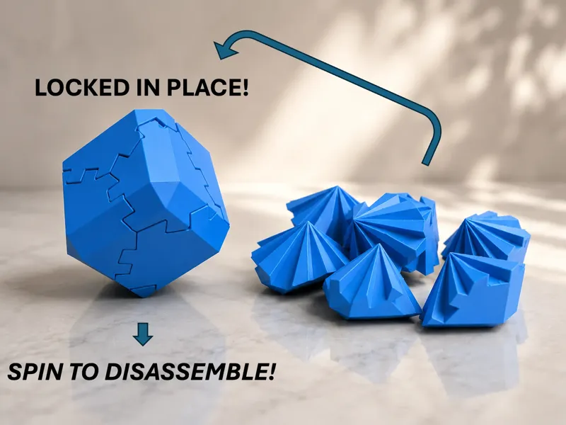 Spinning Cube 3D Puzzle - Spin to explode!