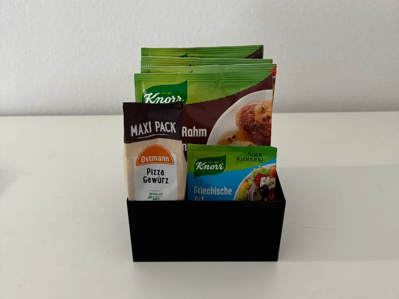 Tütchenhalter Maggi, Knorr 3x groß 1x klein