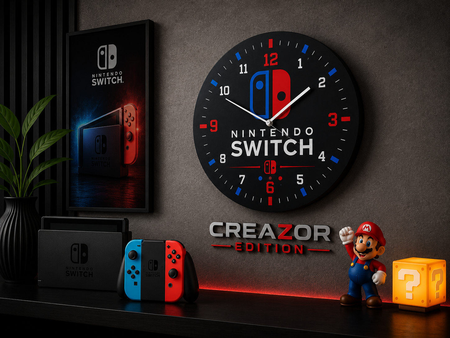 Horloge Murale Modulaire – Édition Nintendo Switch