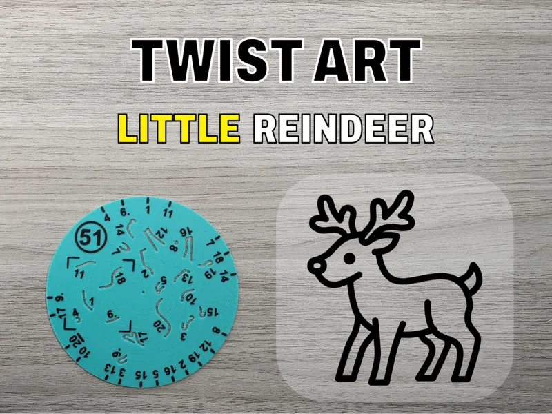 Twist Art 51 Reindeer - Rotary Drawing Stencil