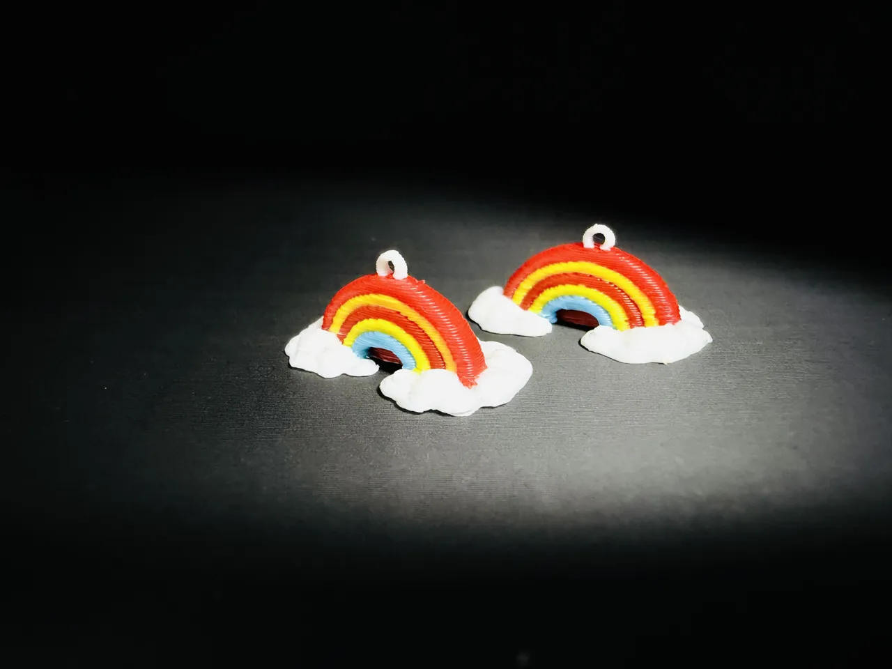 Whimsical Rainbow Cloud Statement Earrings view 4