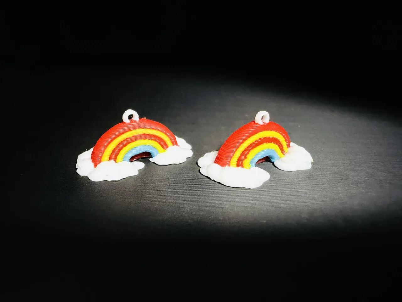 Whimsical Rainbow Cloud Statement Earrings view 3