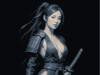 Samurai Lady HueForge, 200mm x 200mm