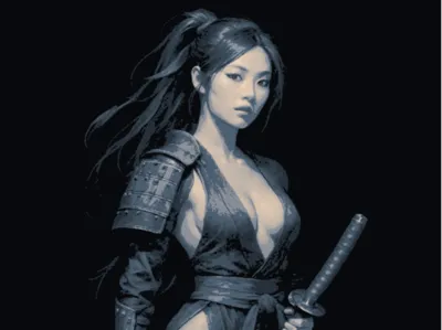 Samurai Lady HueForge, 200mm x 200mm