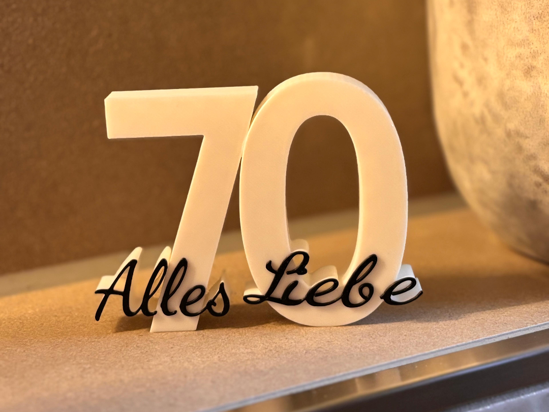 70 Jahre Alles Liebe Schriftzug