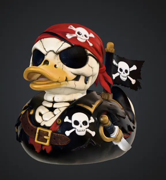Ghost Captain Quack Hand-Painted pirate Duck - Free 3D Print Model ...