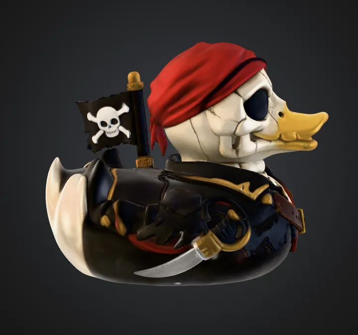 Ghost Captain Quack Hand-Painted pirate Duck - Free 3D Print Model ...