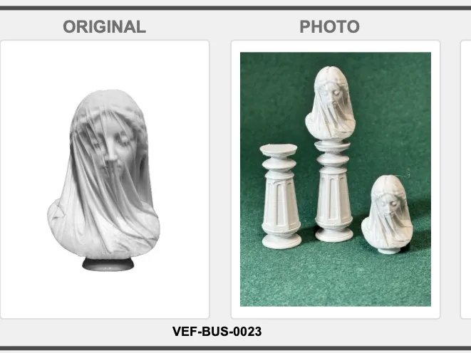 Bust & Ped: ''Veiled' VEF-BUS-0023 1:12 Dollhouse