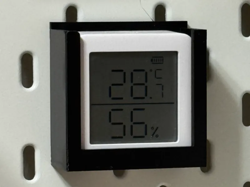 SwitchBot温湿度計ホルダー（IKEA SKÅDIS用）ネジ不要・落とし込み式・通気設計