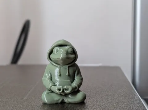 Meditating Hoodie Frog – Zen Sculpture