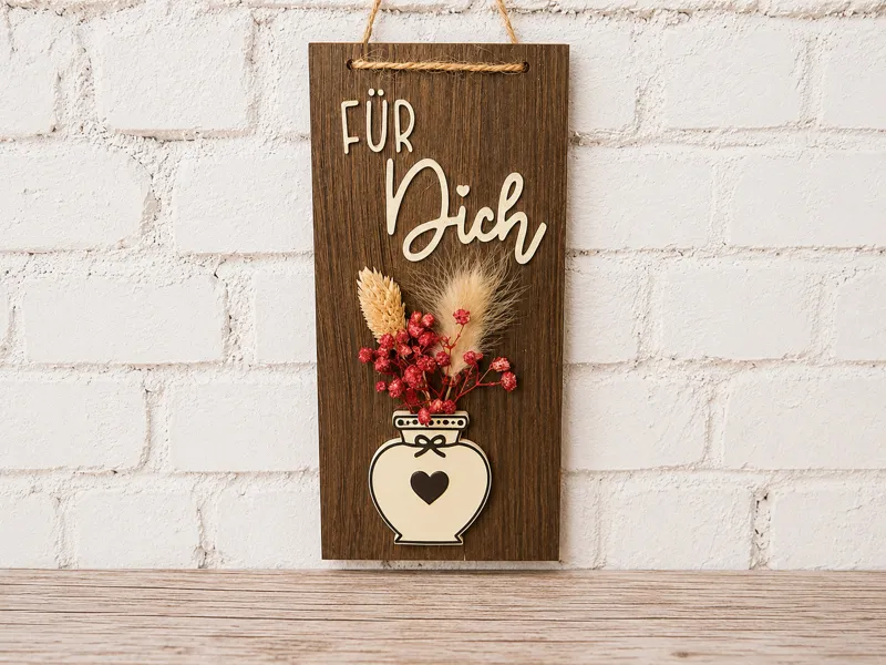 Väschen zum Aufkleben, für Trockenblumen