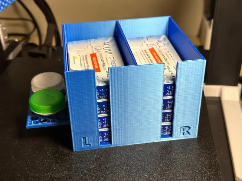Contacts Box Bin with Lens Case Drying Rack