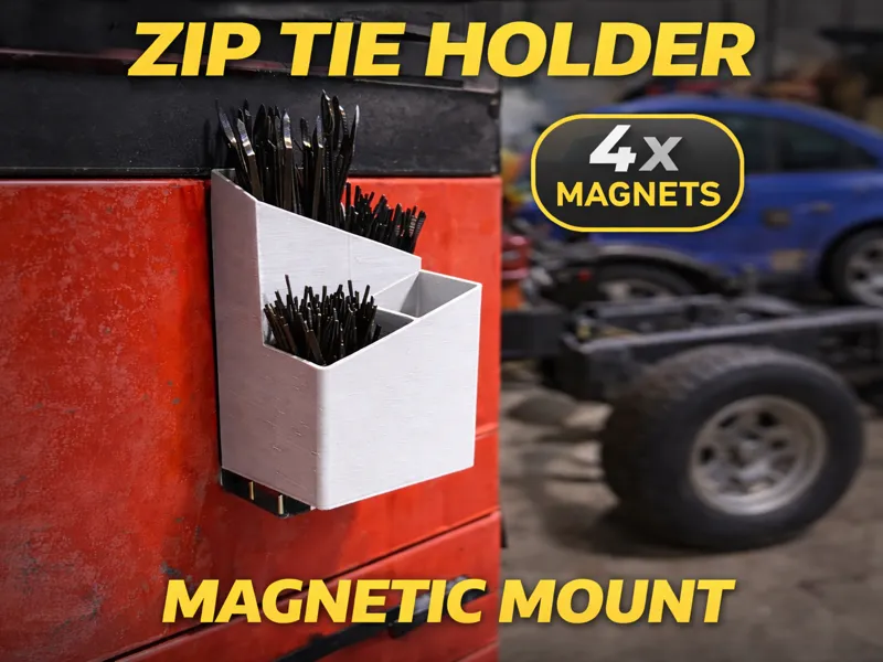 Zip Tie / Cable Tie Magnetic Holder v2