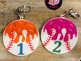 Baseball drip keychain