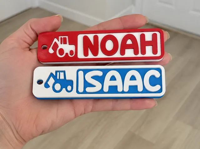 Recessed Digger Keyring Custom Personalised