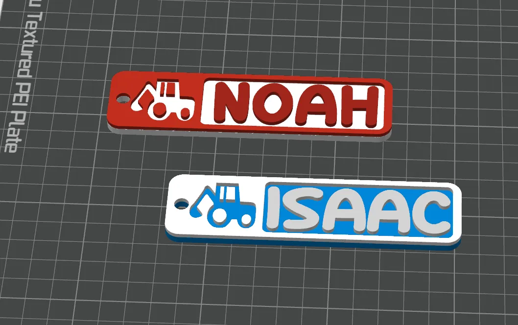 Recessed Digger Keyring Custom Personalised view 3