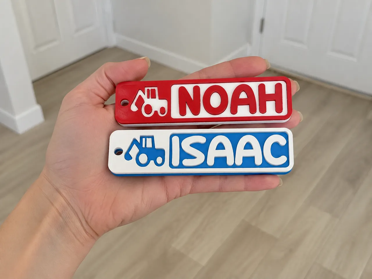 Recessed Digger Keyring Custom Personalised view 2
