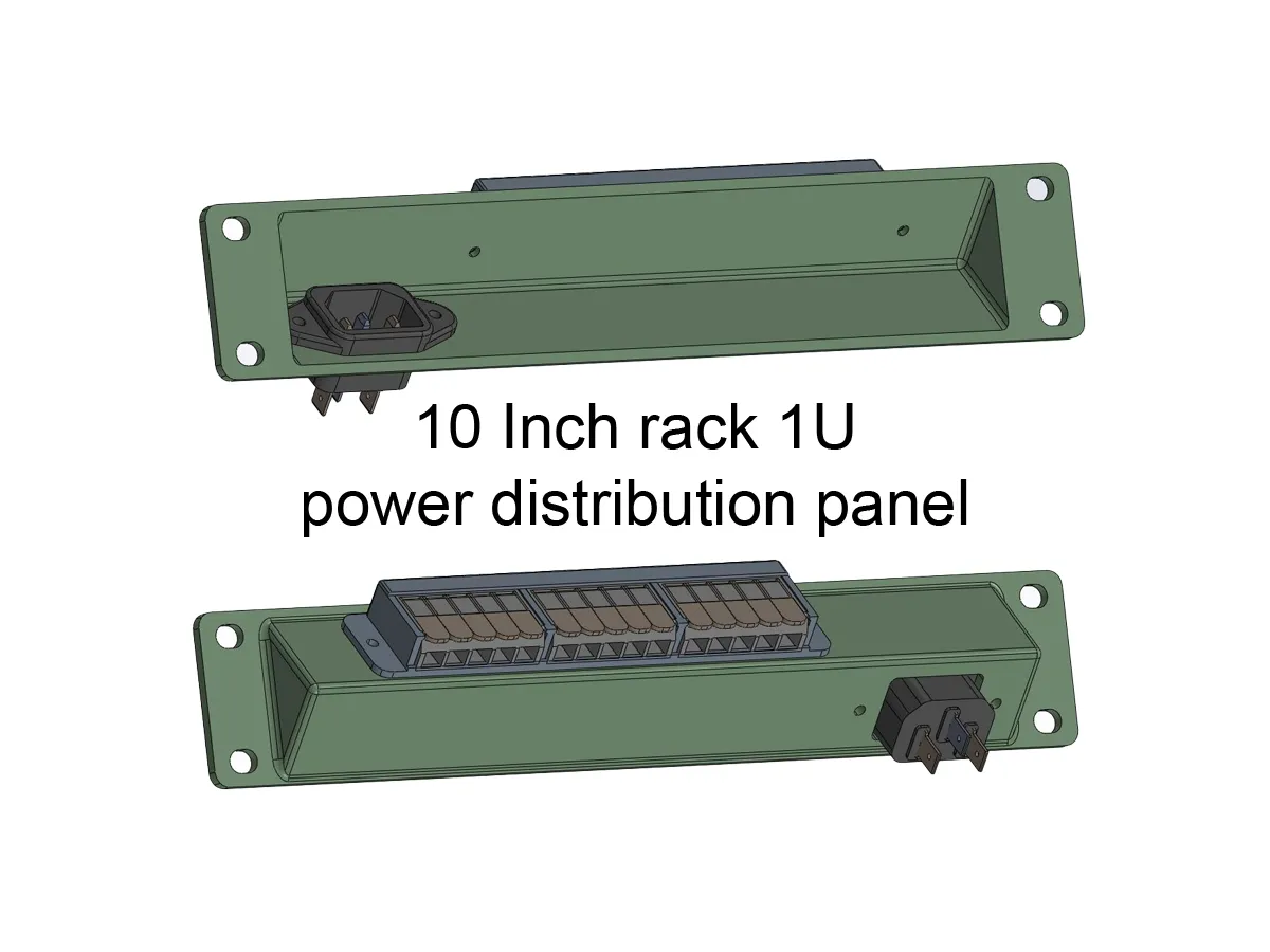 10in Rack Panel 10 Inch rack 1U power distribution panel - Free 3D Print Model - MakerWorld