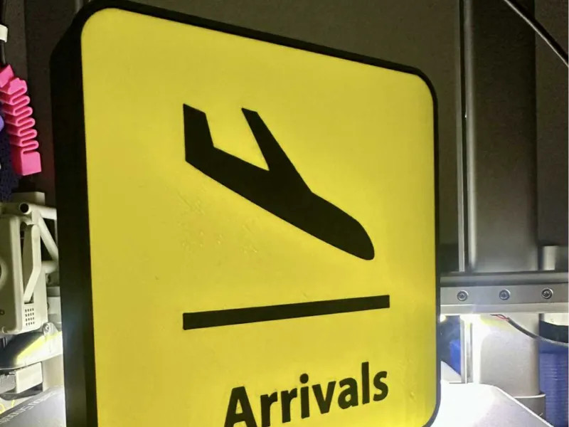 Airport Arrivals sign