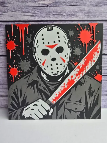 Cuadro decorativo en 3D: Jason Vorhees - Horror HueForge — vista de referencia 2
