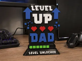 Level Up Dad–Trophée Geek Fête des Pères Multipart