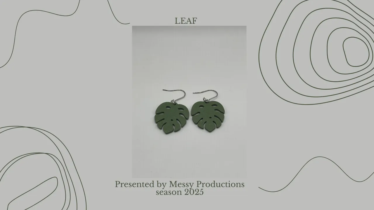 Monstera Leaf Earrings view 4