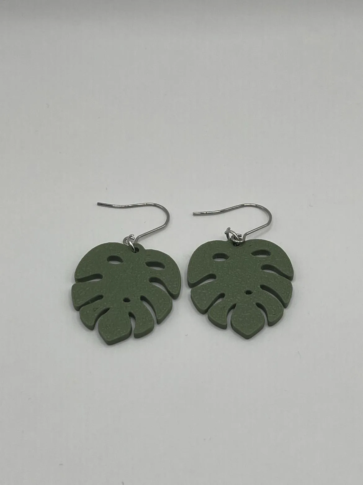 Monstera Leaf Earrings view 3