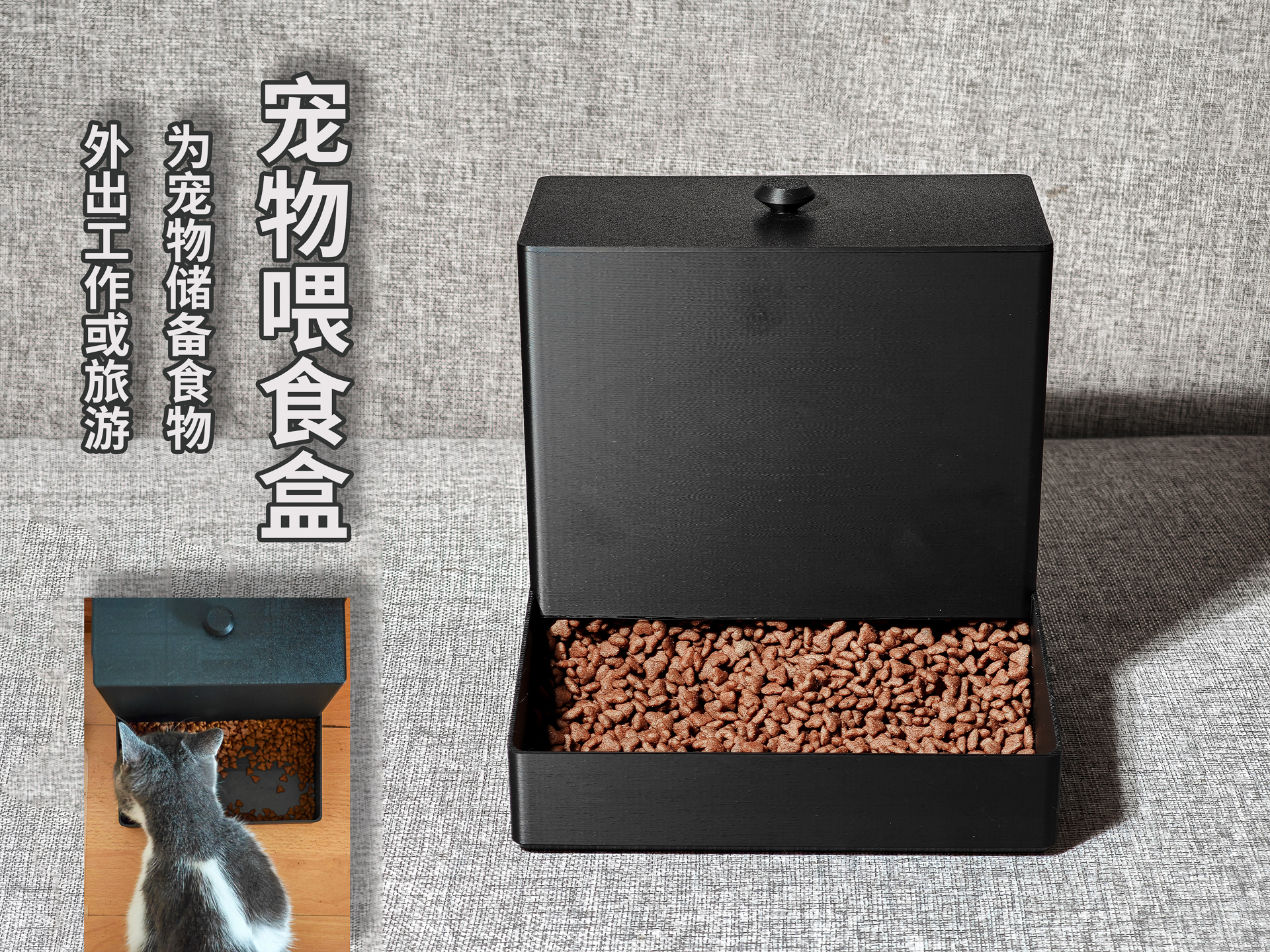 宠物喂食盒丨外出再不用担心宠物饿肚子啦