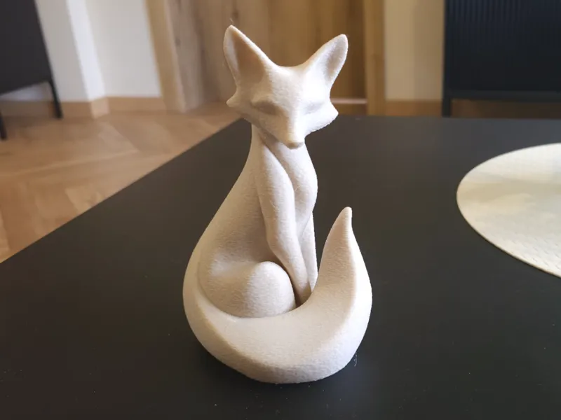 Fox Figurine – Minimalist Style with Fuzzy Skin