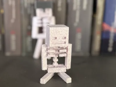 My World Skeleton - Articulated - Supportless (minecraft skeleton less support)