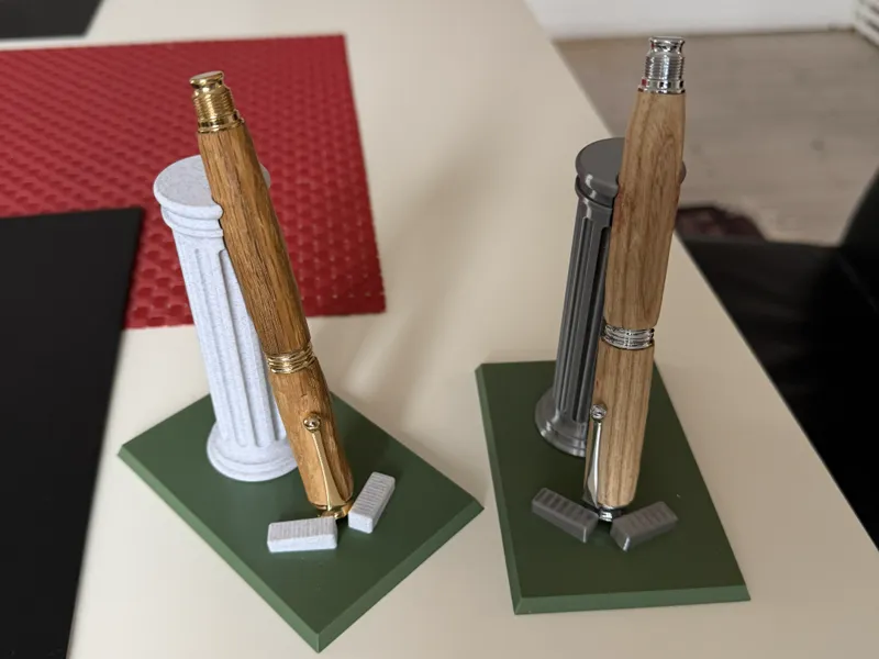 Marble pillar pen holder