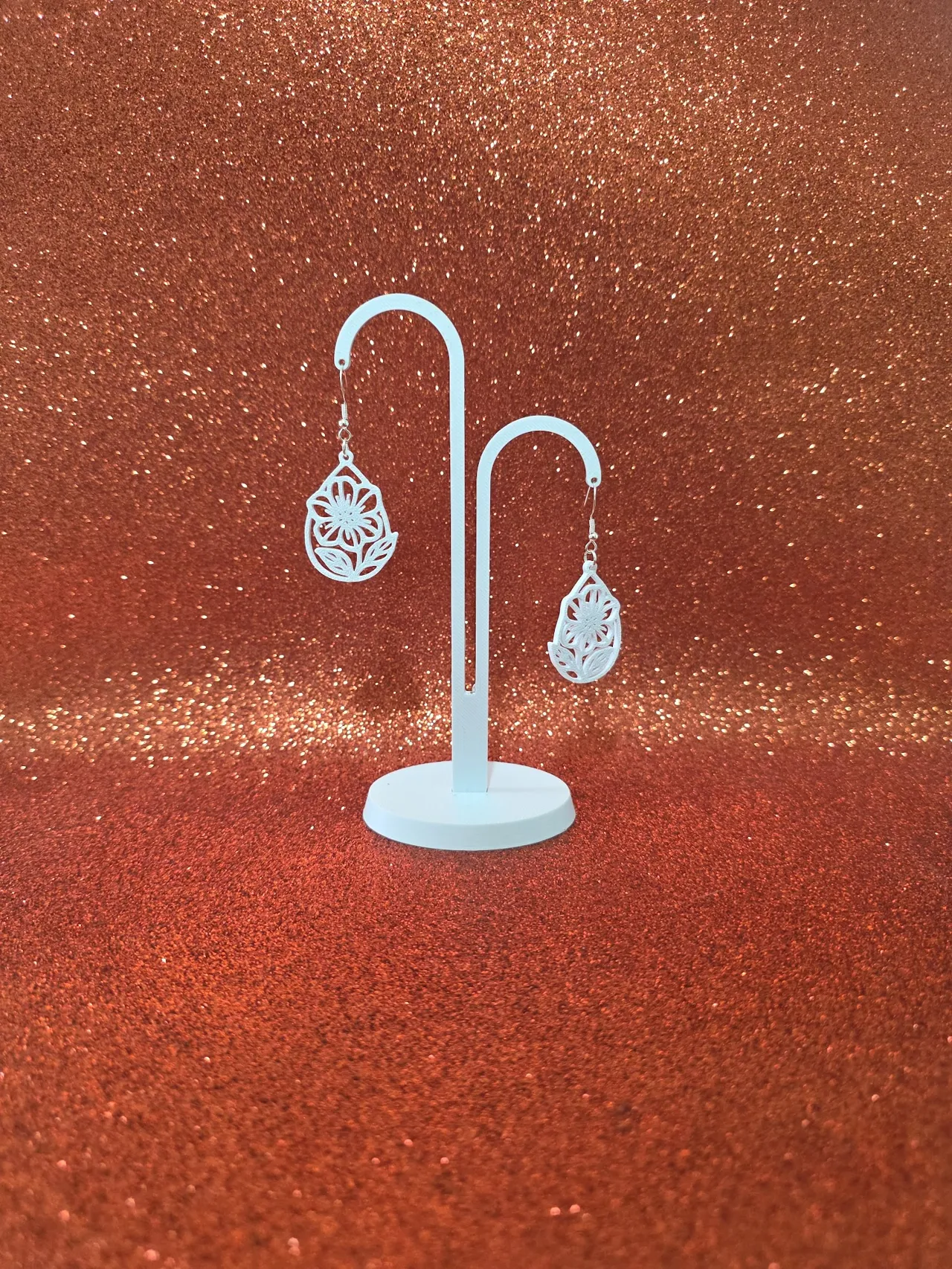 Drop flower earrings view 3