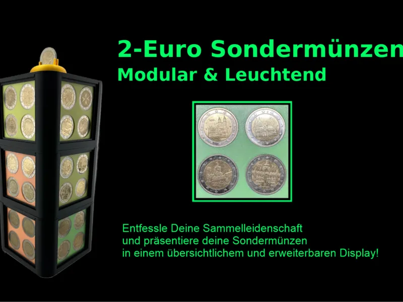 2-Euro Sondermünzen Display – Modular & Leuchtend