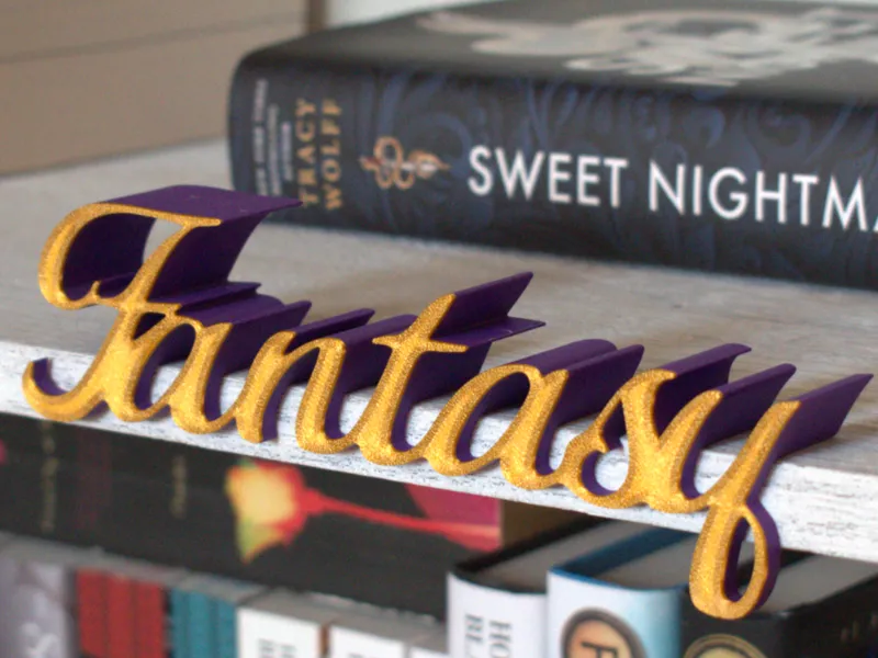Fantasy Bookshelf sign with lip