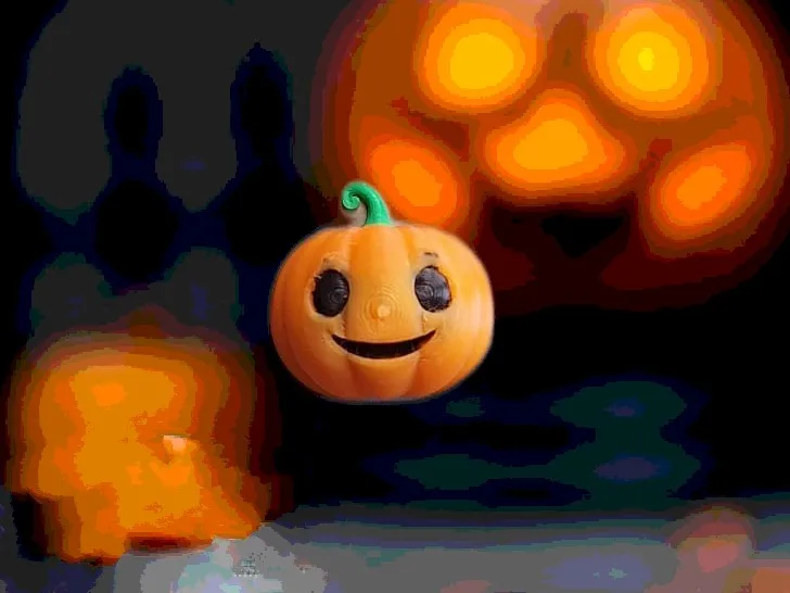 mini halloween pumpkin magnet (5x2)